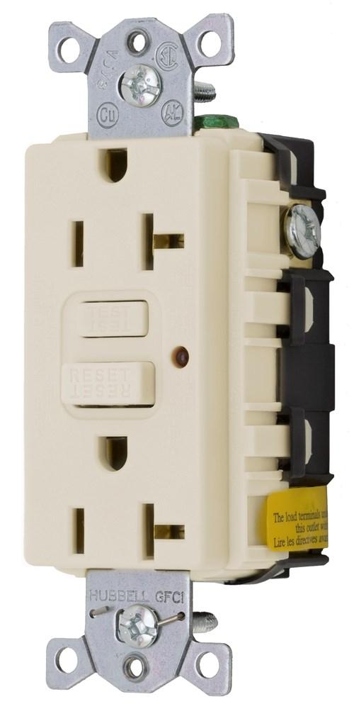 20A 125V LIGHT ALMOND GFCI LED USA