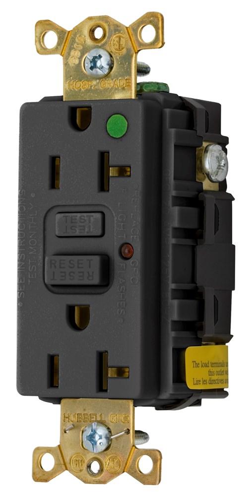 20A 125V HG BLACK GFCI LED USA