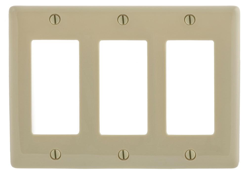 347V 3 GANG DECORATOR WP- IVORY