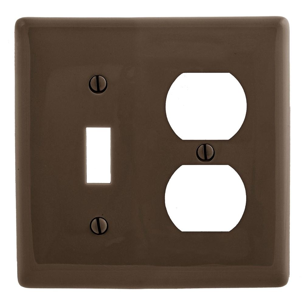 WALLPLATE, 2-G, 1) DUP 1) TOG, BR