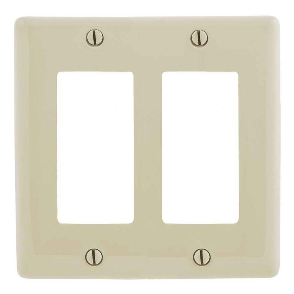 WALLPLATE, 2-G, 2) RECT, AL