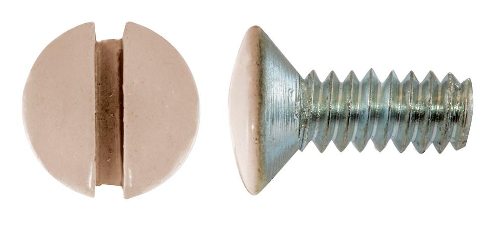 W-PLATE SCREW, 3/8&#34;, ALMOND, 100 PACK