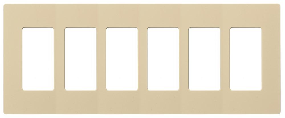 WALLPLATE, 6G DEC, SNAP-ON, IV