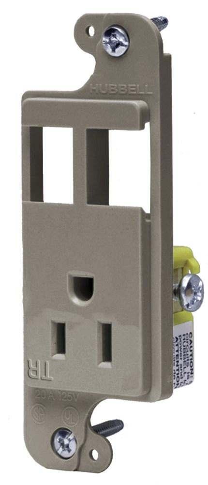 JLOAD 15A RECEPT TR & 2 PORTS, ALMOND