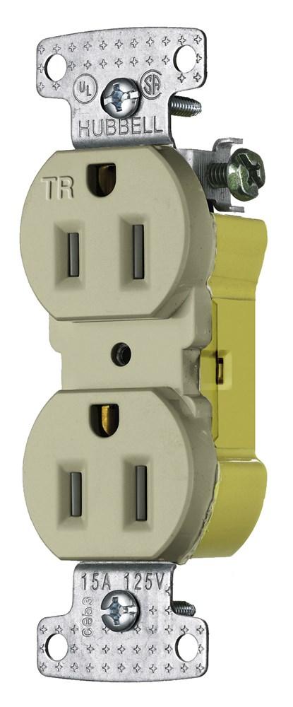 RCPT, DUP, TR, 15A 125V, PUSHTERM, IV