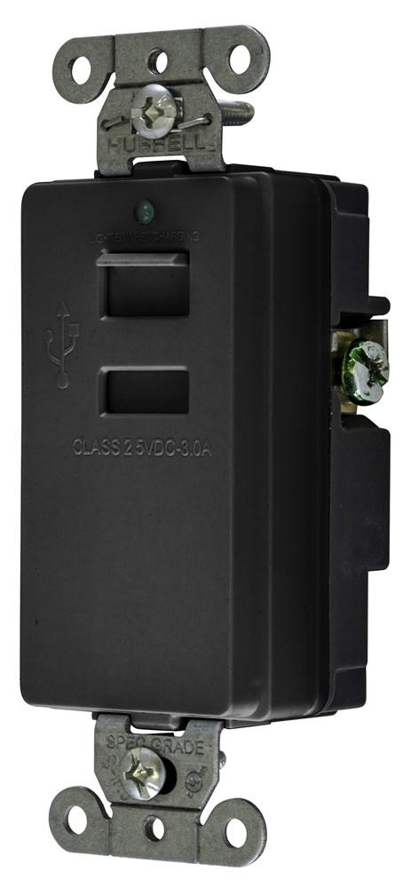 USB CHRGR 2 PORT 3A 5 V BLACK