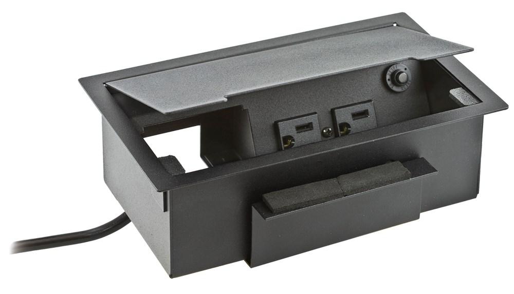 WRK SURFC BOX, RECESSED, FIELD WIRE, BLK