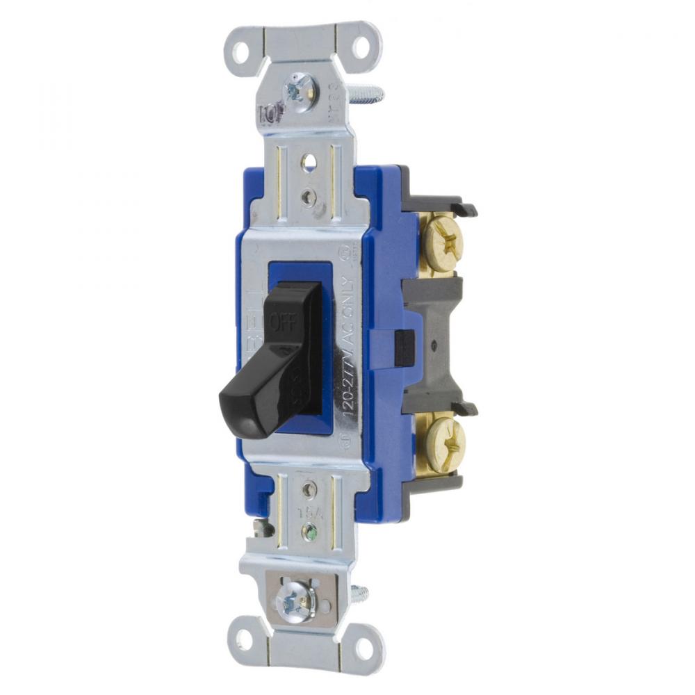 SWITCH, HUBPRO, 1-POLE, 15A 120/277V, BK