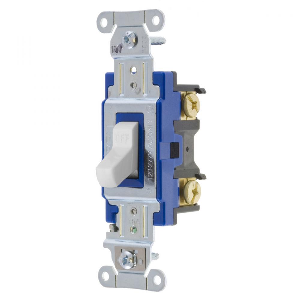 SWITCH, HUBPRO, 1-POLE, 15A 120/277V, WH