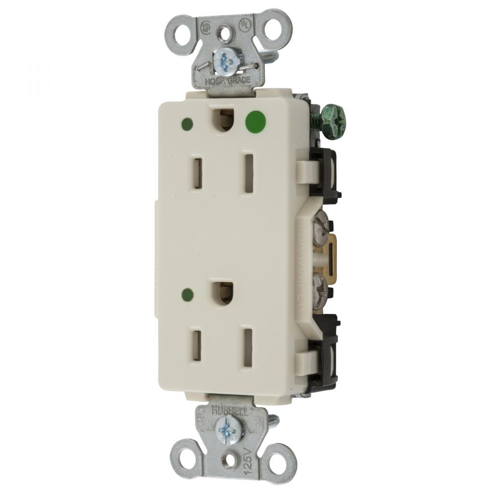 RCPT DECO DUP HG HUBPRO 15A/125V TR L LA