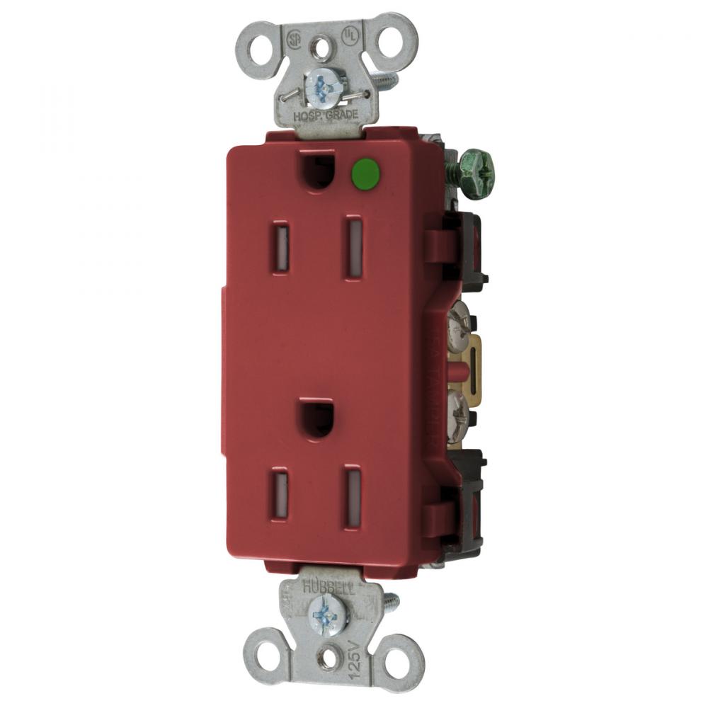 RCPT DECO DUP HG HUBPRO 15A/125V TR RD
