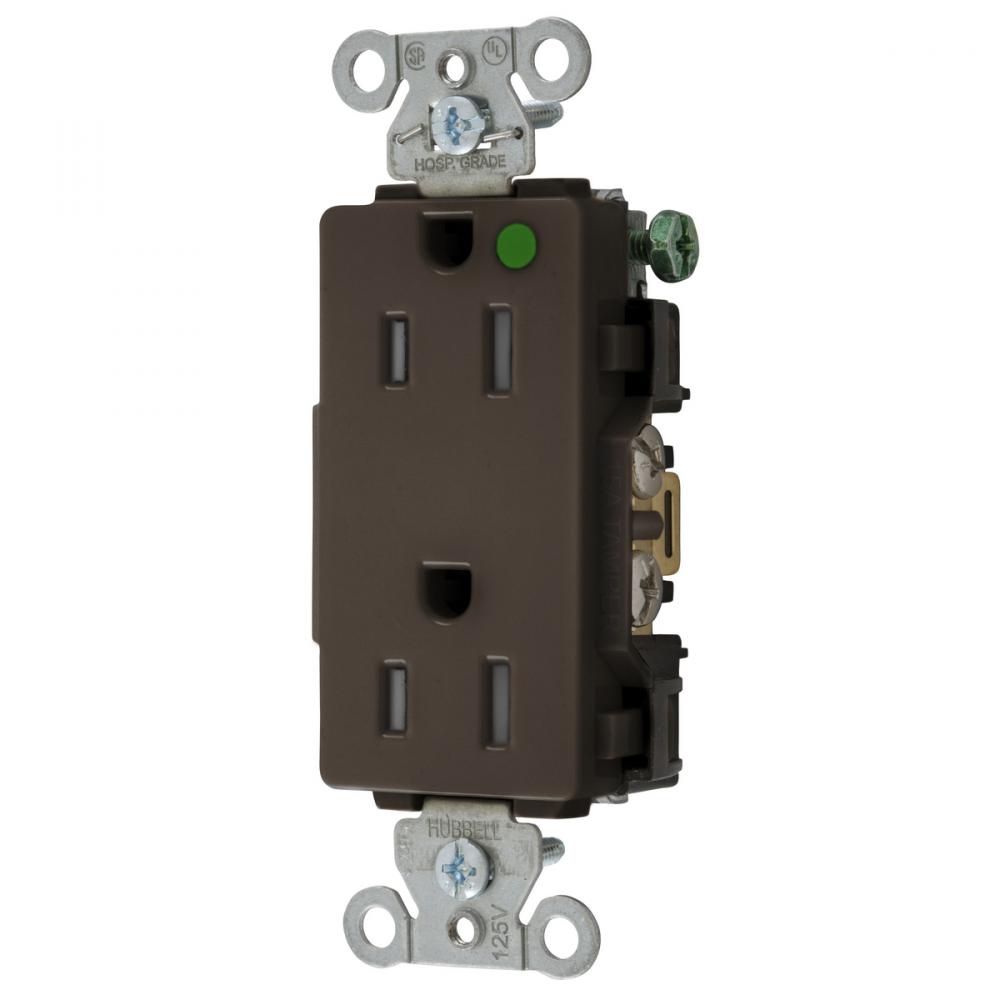 RCPT DECO DUP HG HUBPRO 15A/125V TR BR
