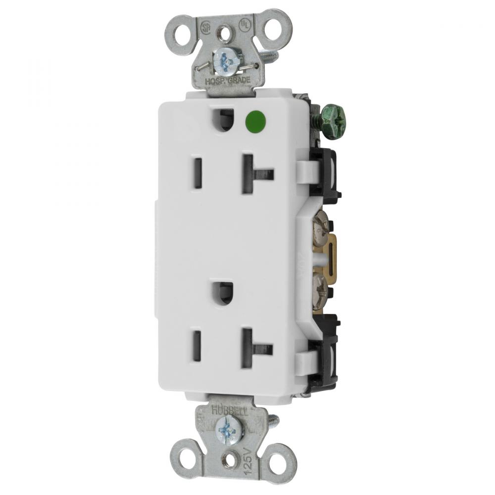 RCPT DECO DUP HG HUBPRO 20A/125V WH