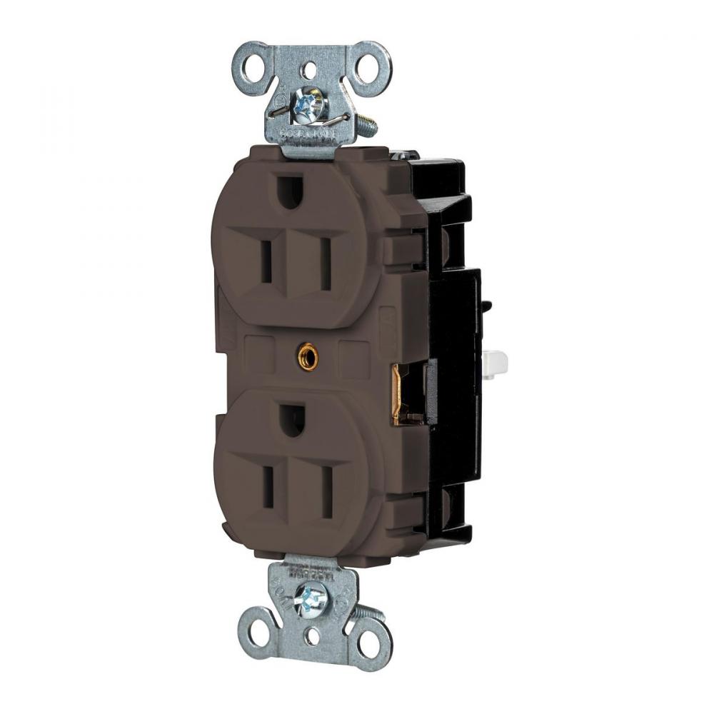 PRO RCPT, IND, SPRG TRM, 15A 125V, BR