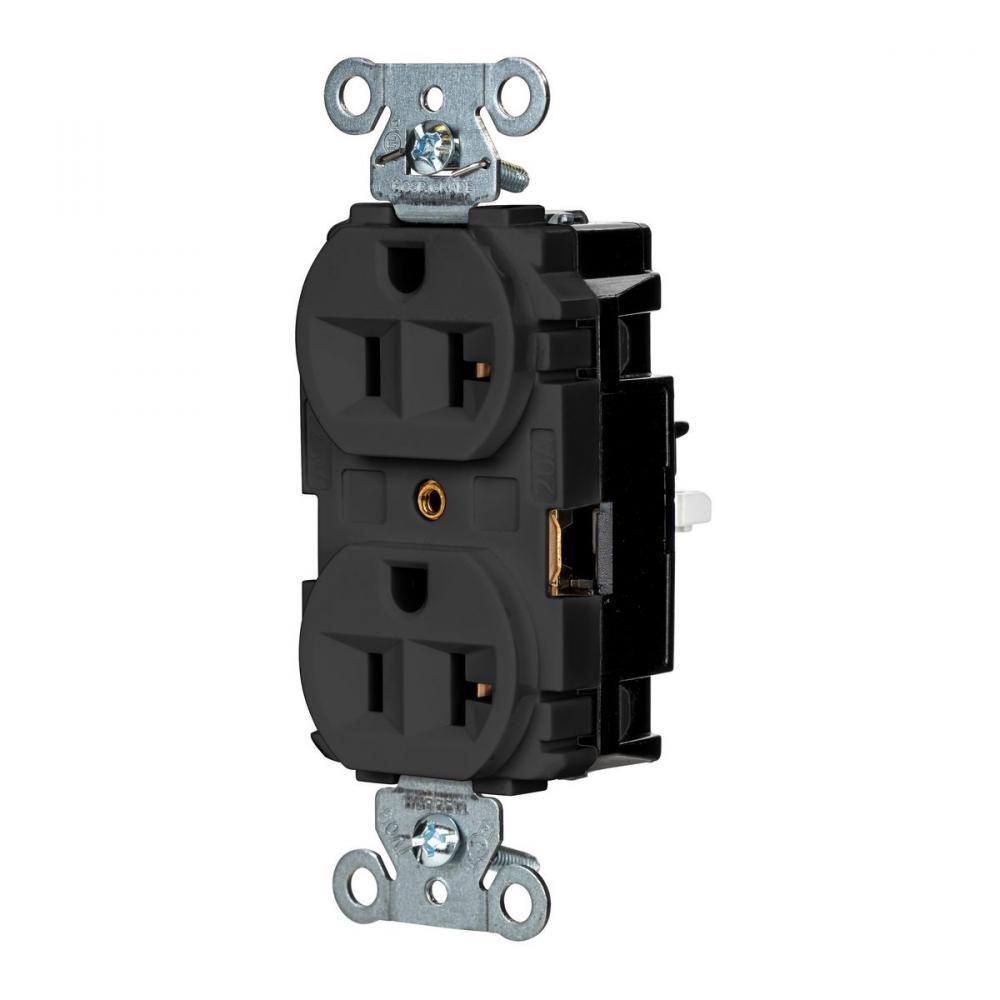 PRO RCPT, IND, SPRG TRM, 20A 125V, BK
