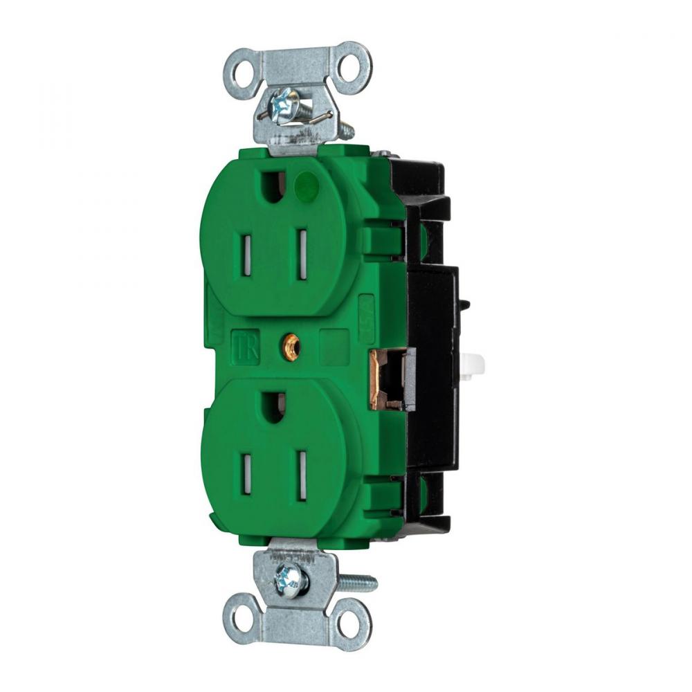 PRO RCPT, HG, TR, SPRG TRM, 15A 125V, GN
