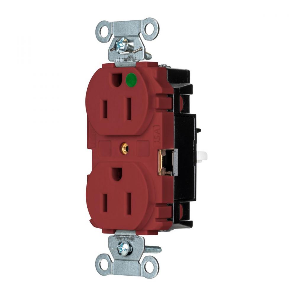 PRO RCPT, HG, SPRG TRM, 15A 125V, RD