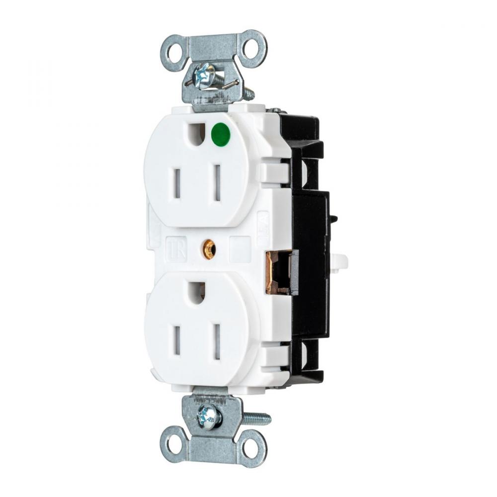 PRO RCPT, HG, TR, SPRG TRM, 15A 125V, WH