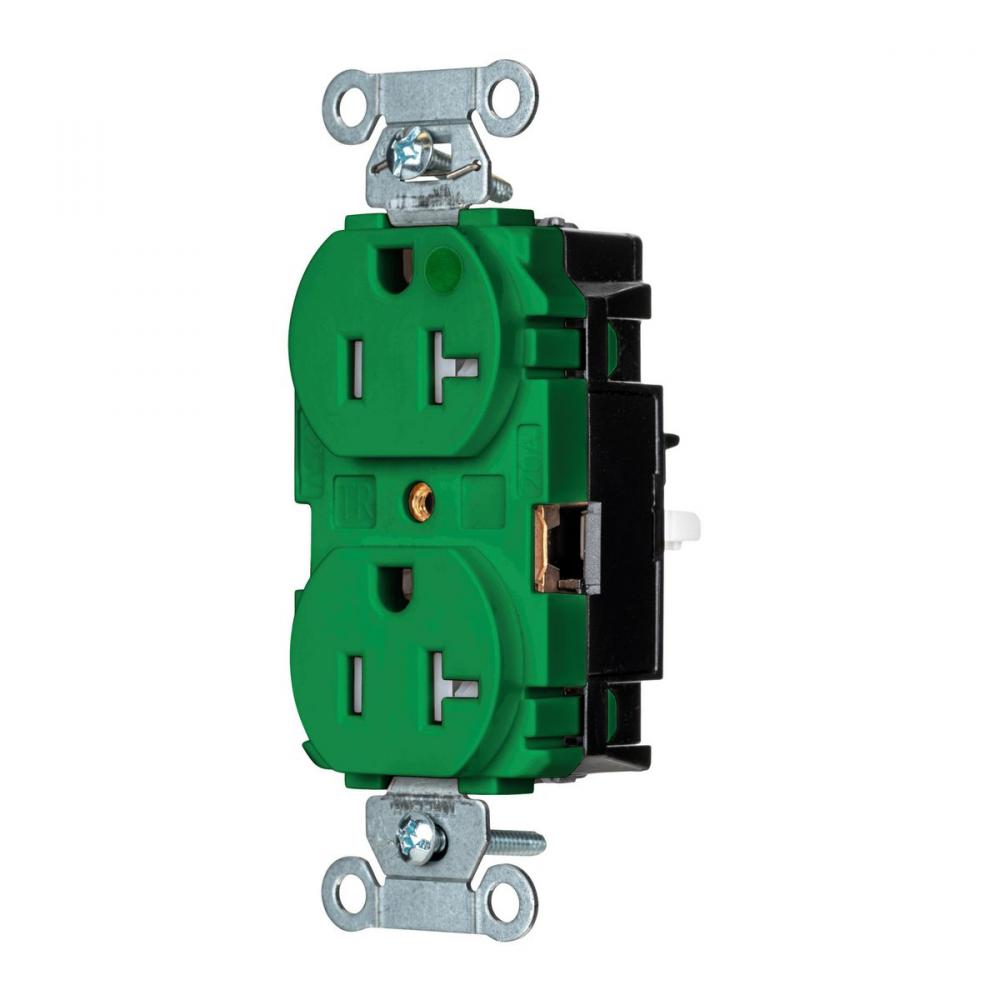 PRO RCPT, HG, TR, SPRG TRM, 20A 125V, GN