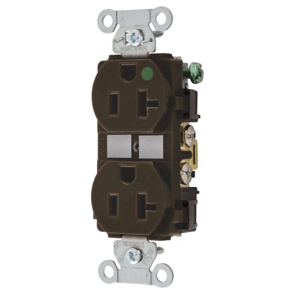 RCPT, DUP, HG, HUBPRO, 20A/125V, TR, BR