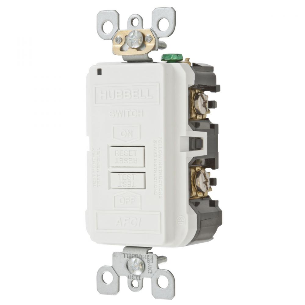 20A ARC FAULT BLANK FACE REC WHITE