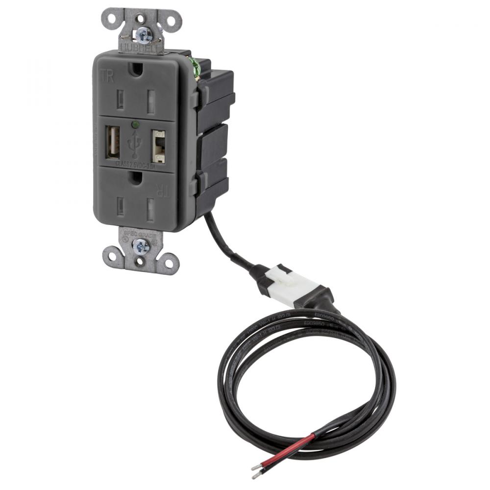 ISTATION P-SUP,5VDC,DUP 15AMP,USB-CHR,GY