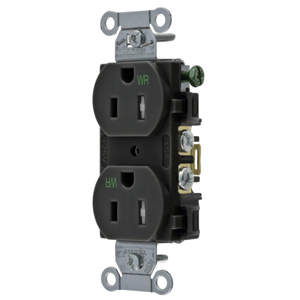 WTR/TAMP, COM GRD, 15A 125V, 5-15R, BK