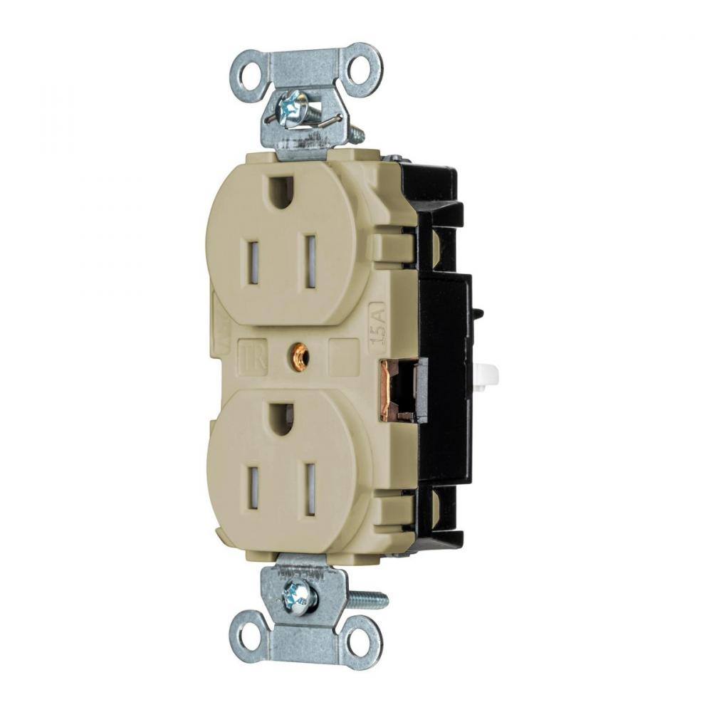 DPLX RCPT COM, TR, SPRG TRM 15A 125V, IV