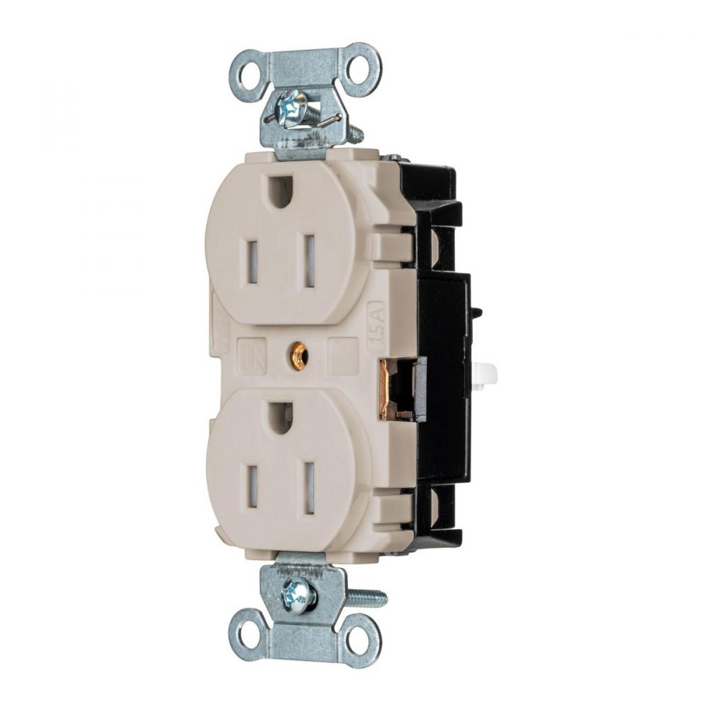 DPLX RCPT COM, TR, SPRG TRM 15A 125V, LA