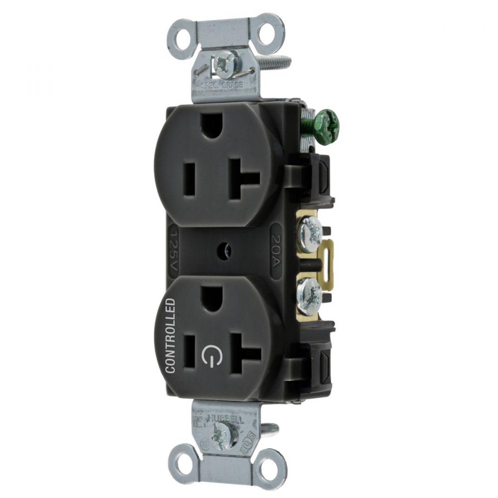 1/2 CONTROLLED 20A 125V, B/S, DUP, BK