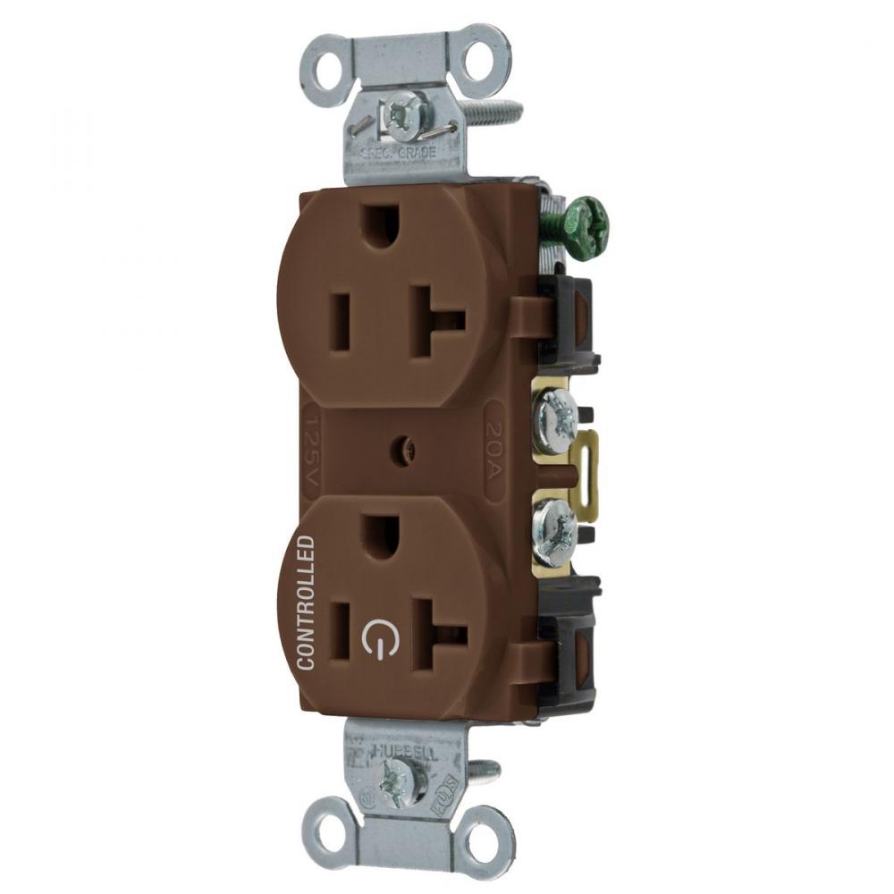 1/2 CONTROLLED 20A 125V, B/S, DUP, BR