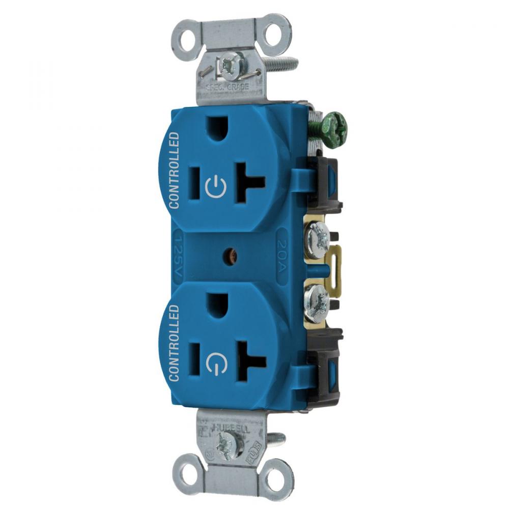 2/2 CONTROLLED 20A 125V, B/S, DUP, BL