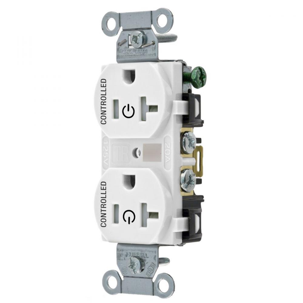 2/2 CONTROLLED 20A 125V, B/S, TR DUP, WH