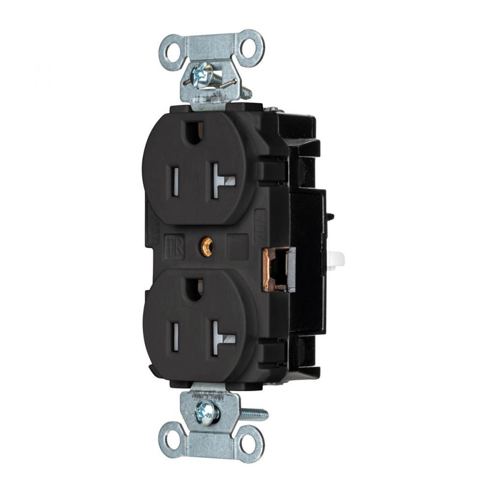 DPLX RCPT COM, TR, SPRG TRM 20A 125V, BK