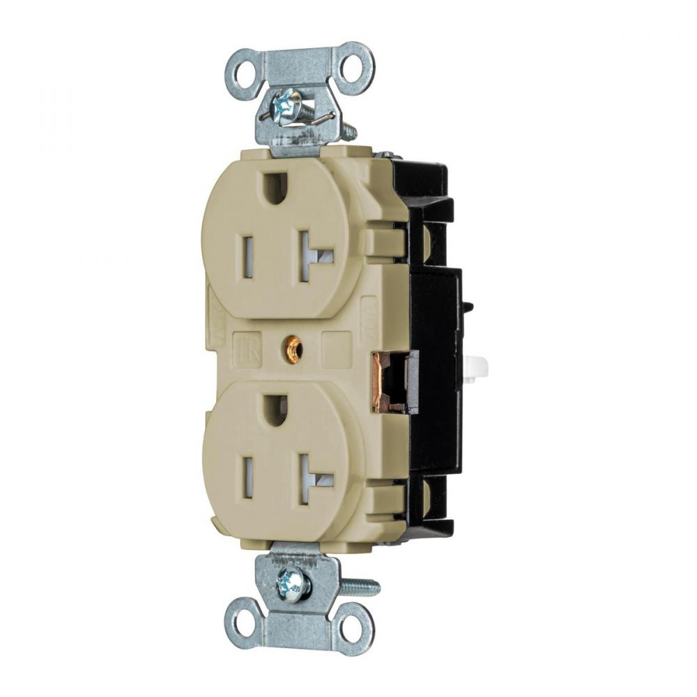 DPLX RCPT COM, TR, SPRG TRM 20A 125V, IV