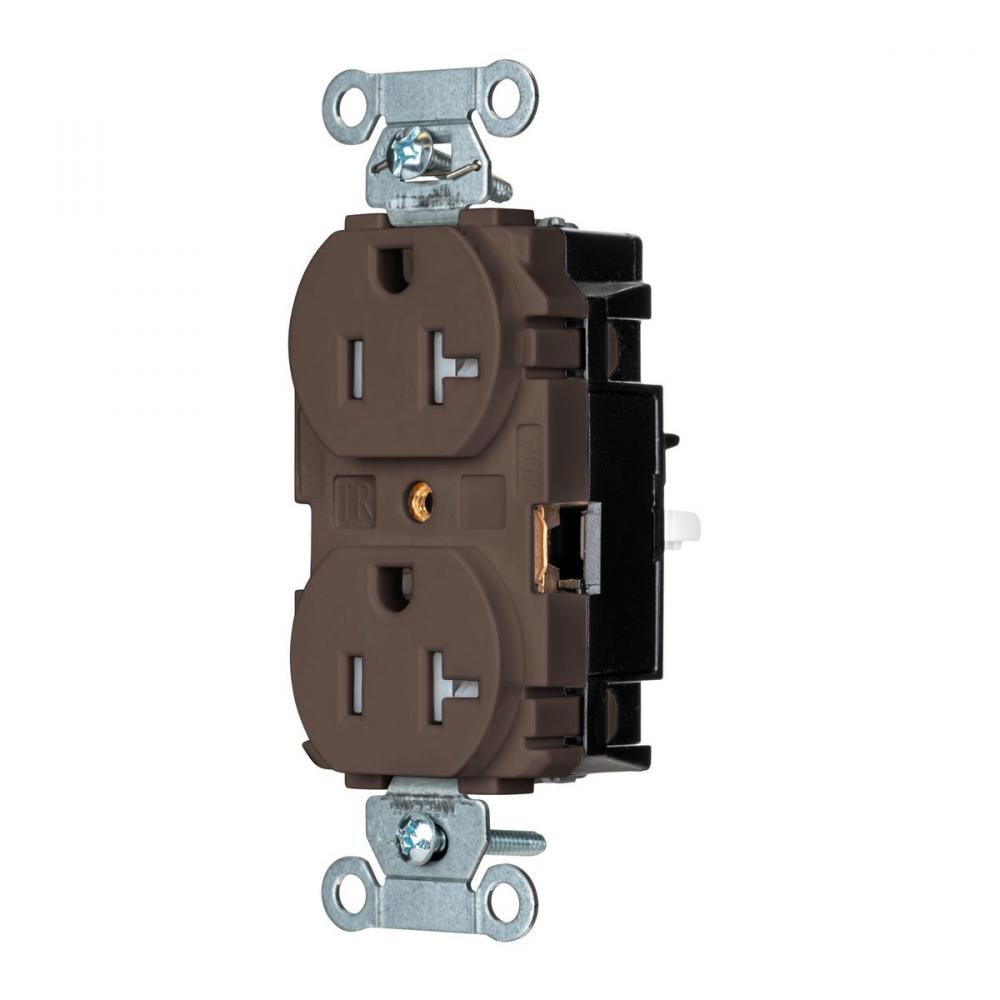 DPLX RCPT COM, TR, SPRG TRM 20A 125V, BR