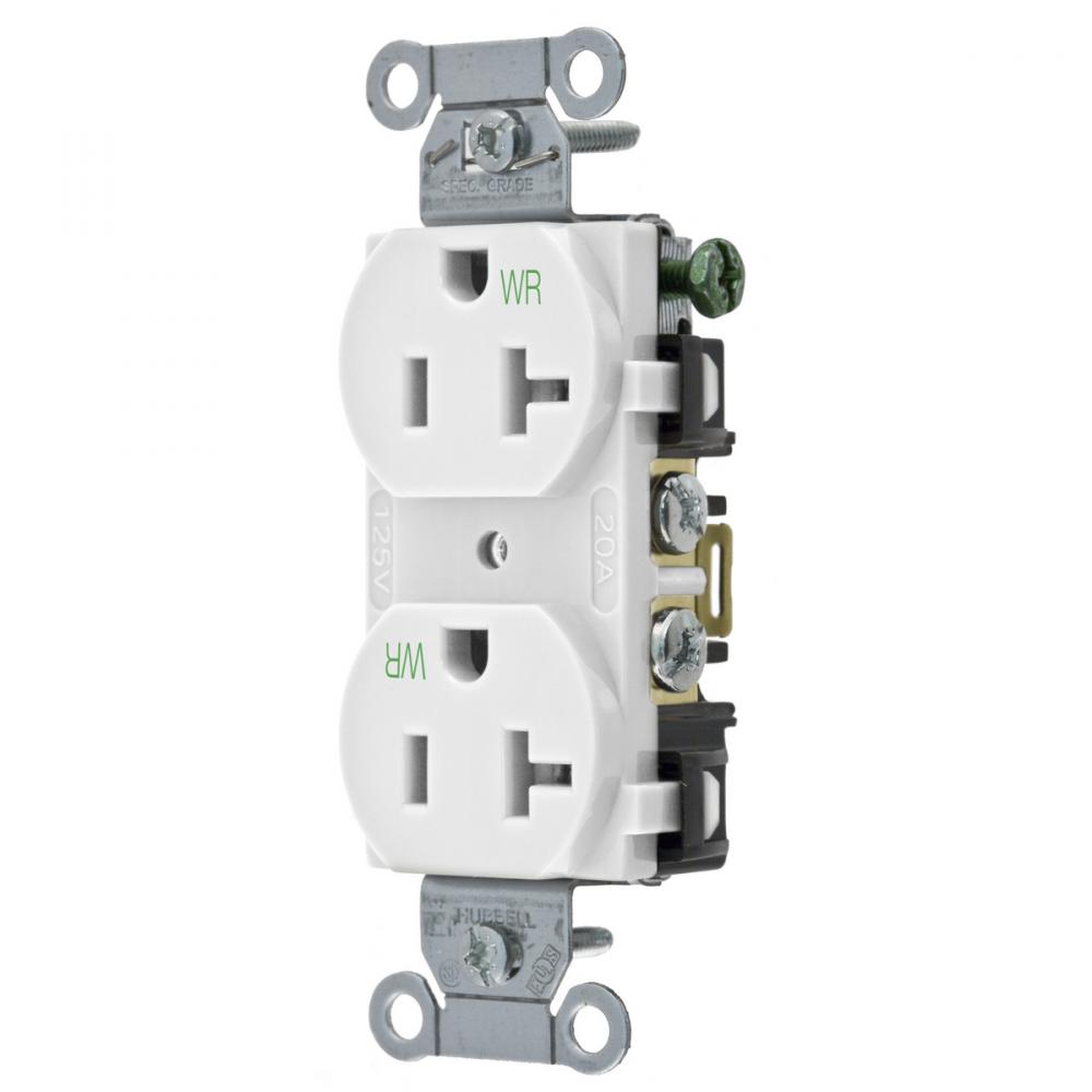 WTR RES, COM GRD, 20A 125V, 5-20R, WH