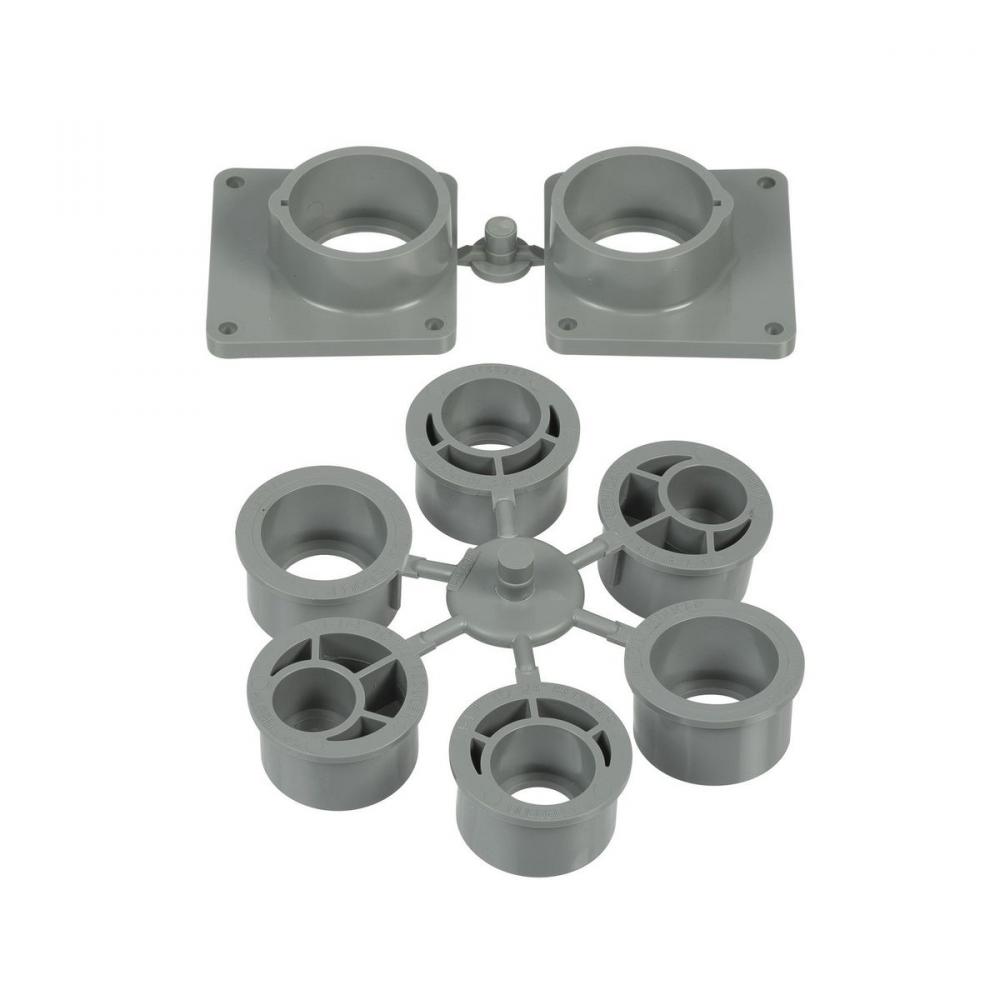 (2) 1-1/4&#34; PVC HUBS W/REDUCERS, CONC FB