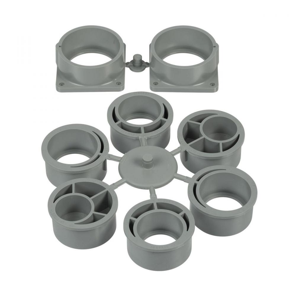 (2) 2&#34; PVC HUBS W/REDUCERS, CONC FB