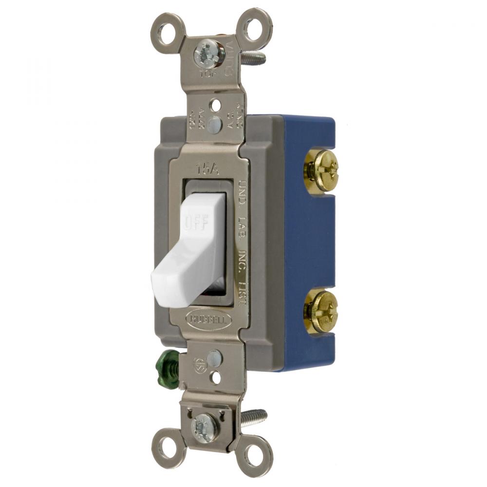SWITCH, COM, SP, 15A 120/277V, WH, USA
