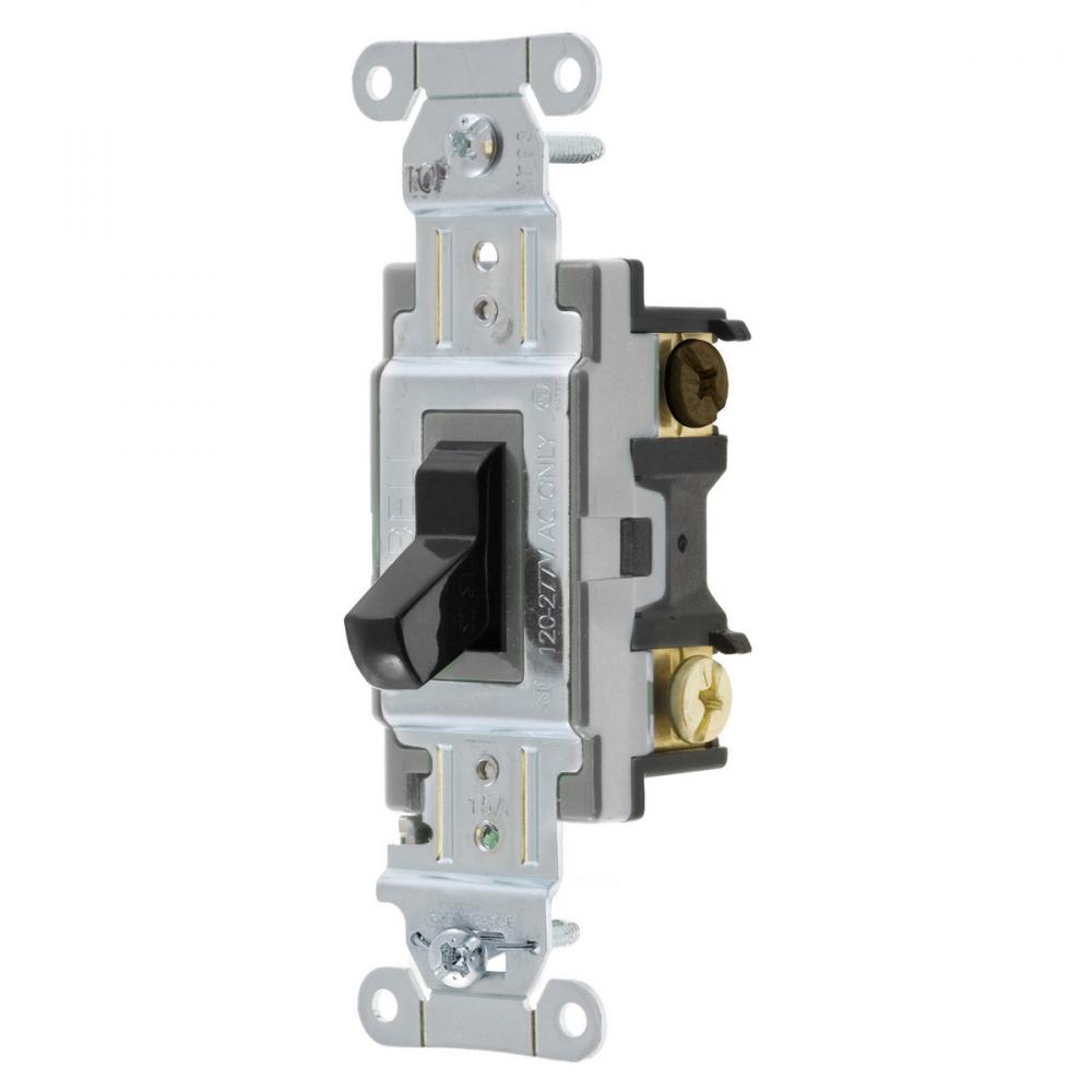 SWITCH, COMM, 4W, 15A 120/277V, B+S, BK