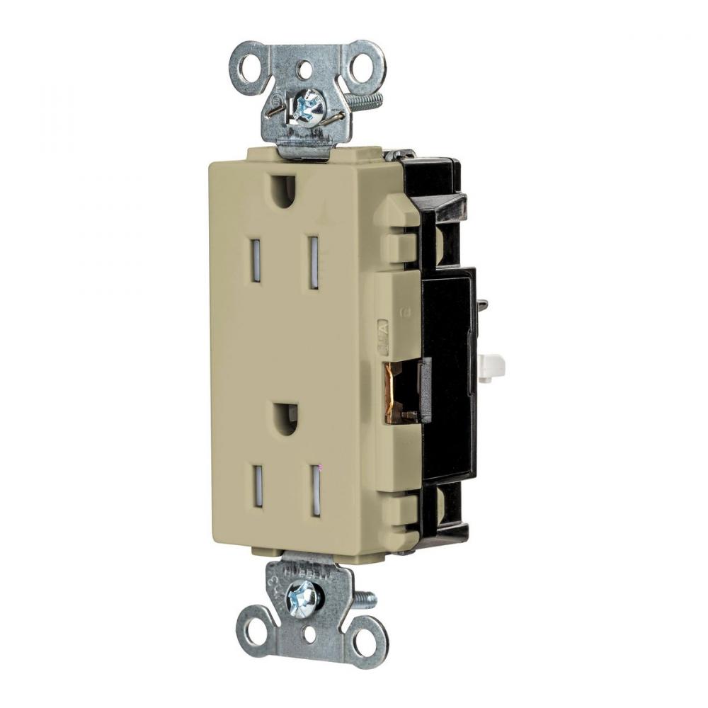 DECO RCPT COM, TR, SPRG TRM 15A 125V, IV