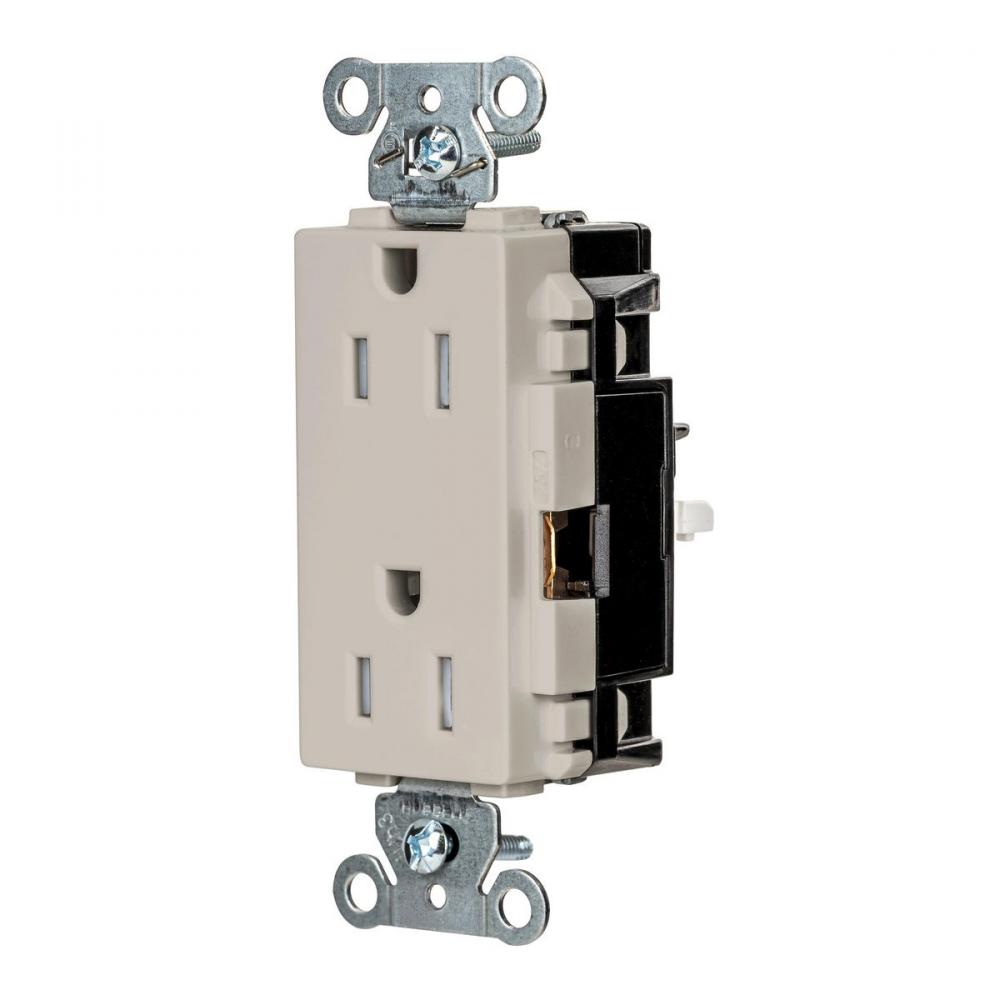 DECO RCPT COM, TR, SPRG TRM 15A 125V, LA