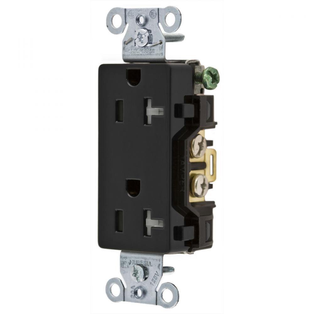 TAMP RES, DECO FACE, 20A 125V, BK