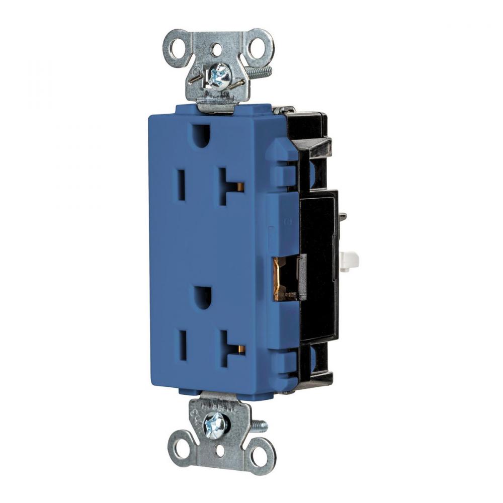 DECO RCPT, COM, SPRG TRM, 20A 125V, BL