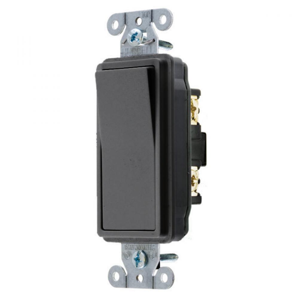 SWITCH, DECO SER, SP, 15A 120/277V, BK