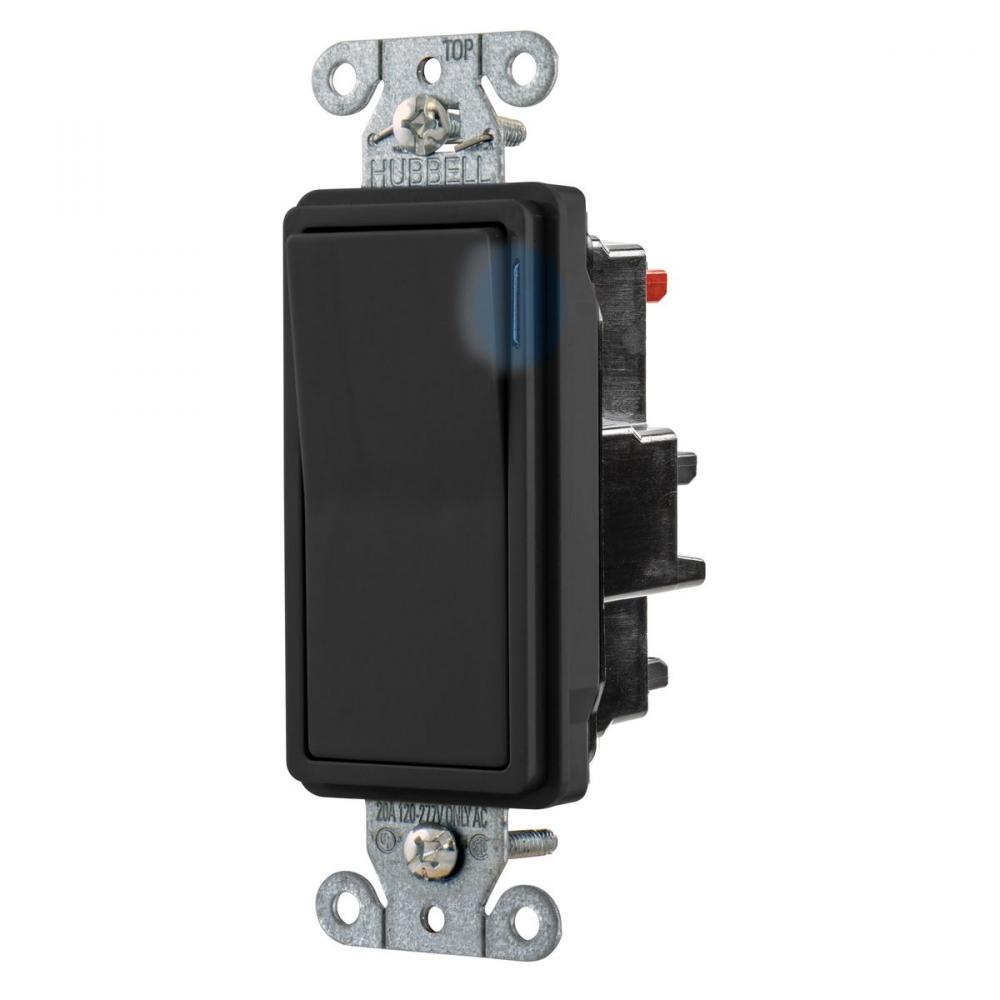 3W DECO, COM, ST, 20A 120/277V, IL, BK