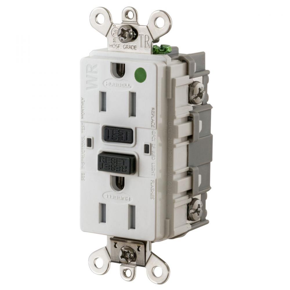 15A INDUSTRIAL TRWR GFR HG WHITE