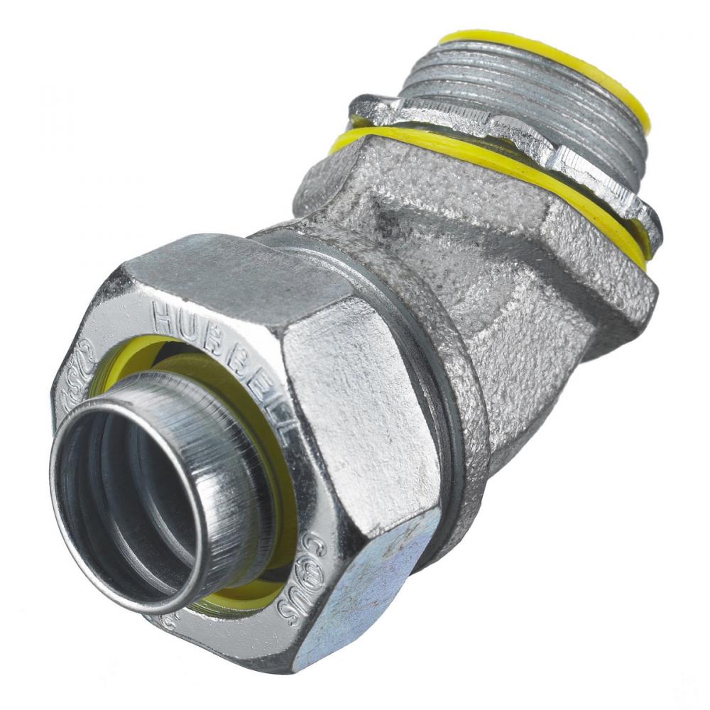 45 DEG MALE L/T CONN, 1/2&#34;, STEEL, INS