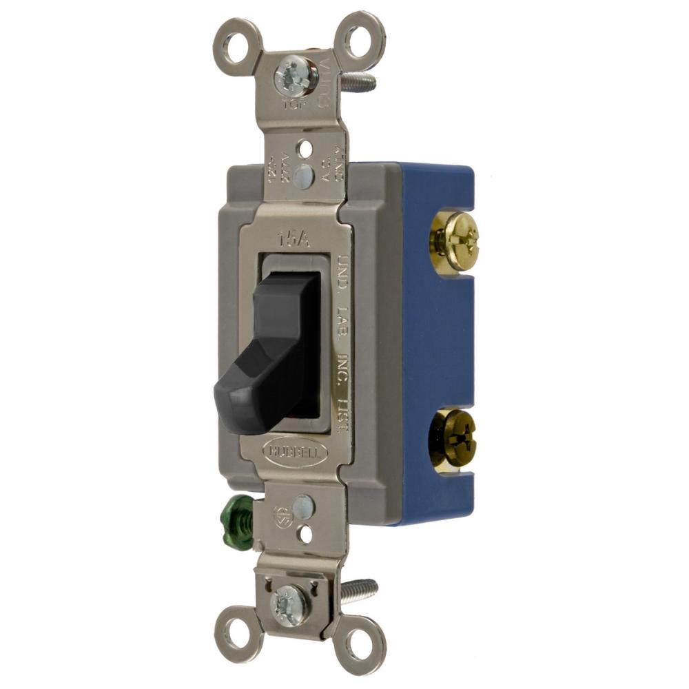 4 WAY TOG, IND GRD, 15A 120/277V, BK